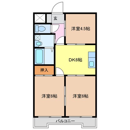 甚目寺駅 徒歩13分 3階の物件間取画像